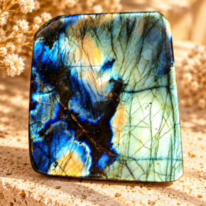 Labradoriet Freeform – Blauw & Goud | 464g