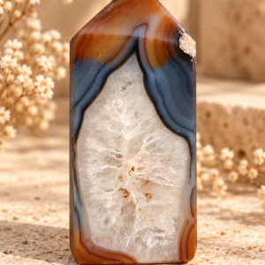 Agaat Geode Toren – Druzy Kristallen | 300g