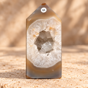Agaat Geode Toren – Witte Druzy | 323g