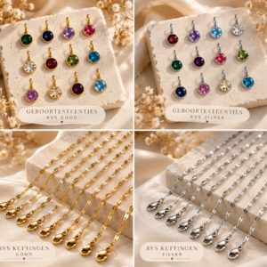 RVS Geboortesteen Ketting